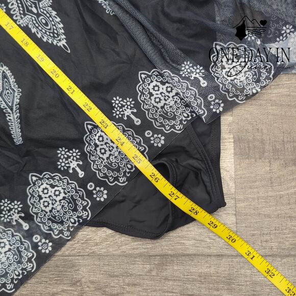 Zando Keyhole Mesh One Piece Swimsuit Size XL - Picture 5 of 6